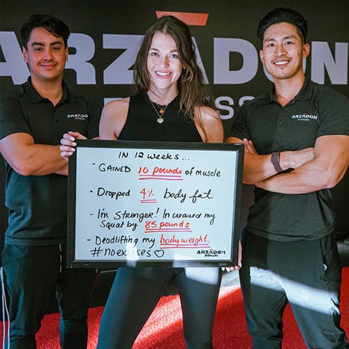 Alexandra before and after transformation at Arzadon Fitness Toronto