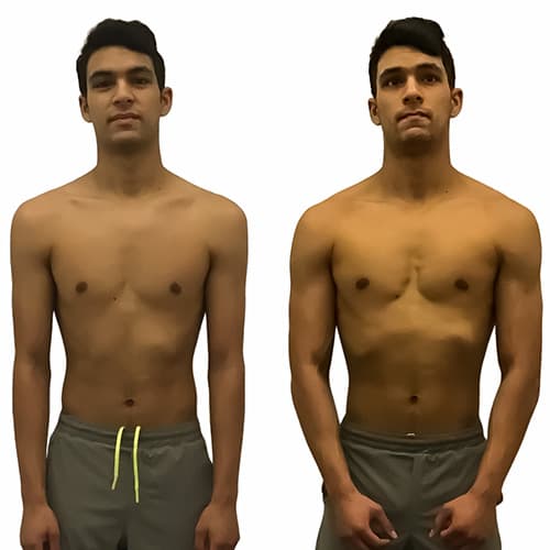 Kyle before and after transformation at Arzadon Fitness Toronto