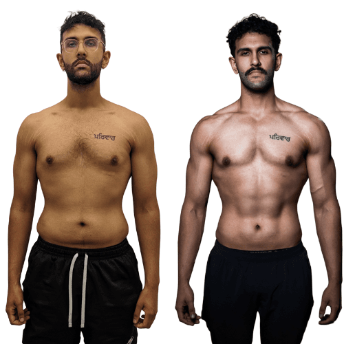 Rahul G. before and after transformation at Arzadon Fitness Toronto